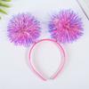 Cute Pom Pom Headband Simple Colorful Bling Tinsel Headband Giltering Party Headband Women Girls Pink