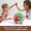 Emotion Wheel Wooden Desk Ornament: Double-Sided Large Emotion Chart for Mental Health Therapy