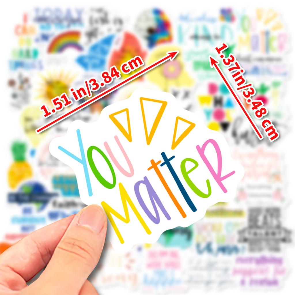 50 Autocolante Valiză cu Sloganuri Inspiraționale în Engleză, Dimensiune Mică 4 cm, Removibile Fără Lipici, Impermeabile, Autocolante Graffiti Lot