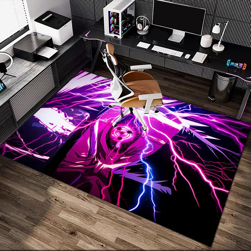 [1pc naruto Office Chair Carpet] Digital Printed Area Rug for Home & Game Room Use, Soft Indoor Sofa Chair Mat