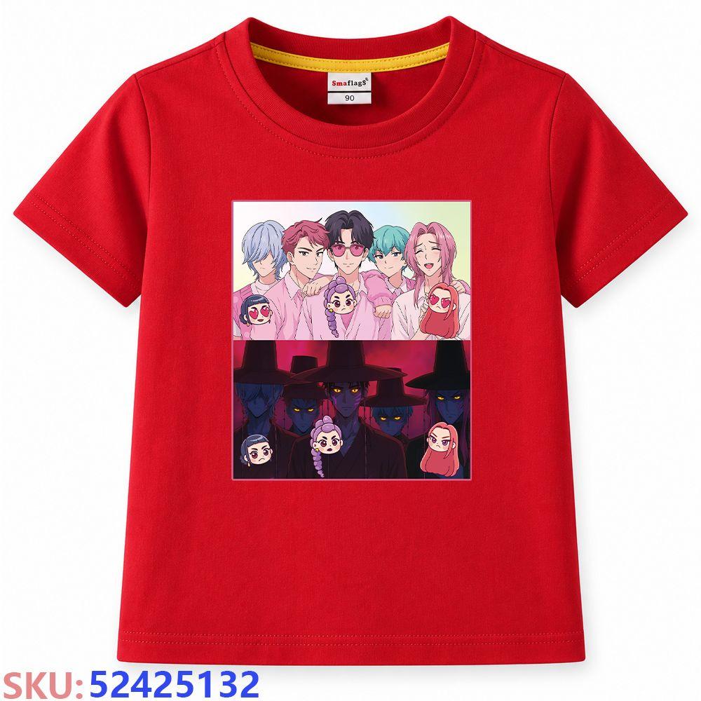 KPop Demon Hunters Children's Cartoon Print T-shirt