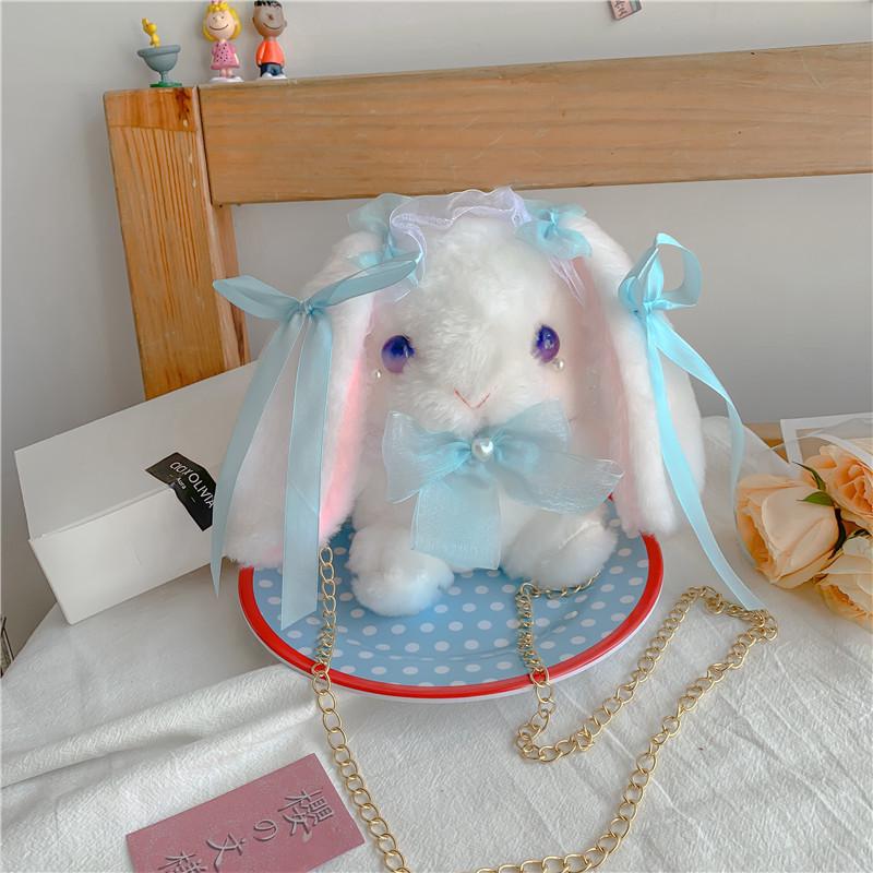 

Плюшевая сумка-кроссбоди «Лолита-кролик» - Милый японский JK-стиль с акцентами в виде сердечка и куклы