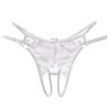 Sexy Panties Women's Perspective Lace Open File Free Couple Flirting Robe Thin Seduction Metal Ring Sexy Thong