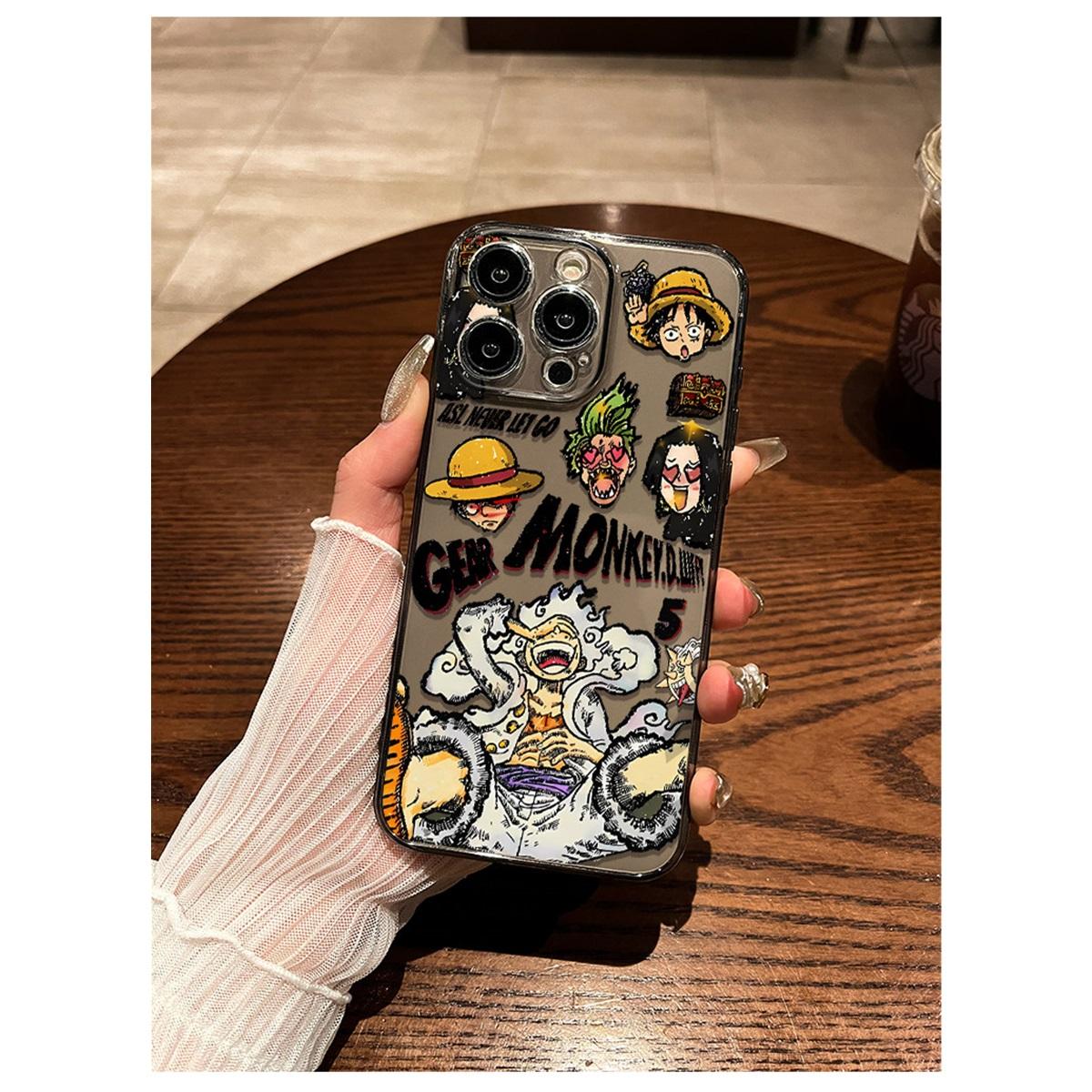 

Чохол для телефону з графіті аніме One Piece Luffy Zoro з ТПУ для IPhone 15 14 13 Pro Max та Samsung Galaxy S24 Ultra, Прозорий протиударний захисний чохол Galaxy S25 Ultra різнокольоровий