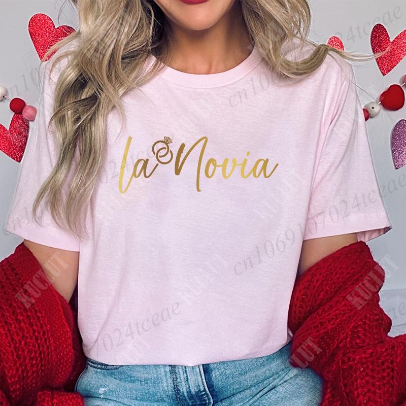 Spanish Printing Father Mother of The Bride T-shirt Team Bride Maid T-shirt Bridal Shower Wedding Bachelorette Party Y2k Tops