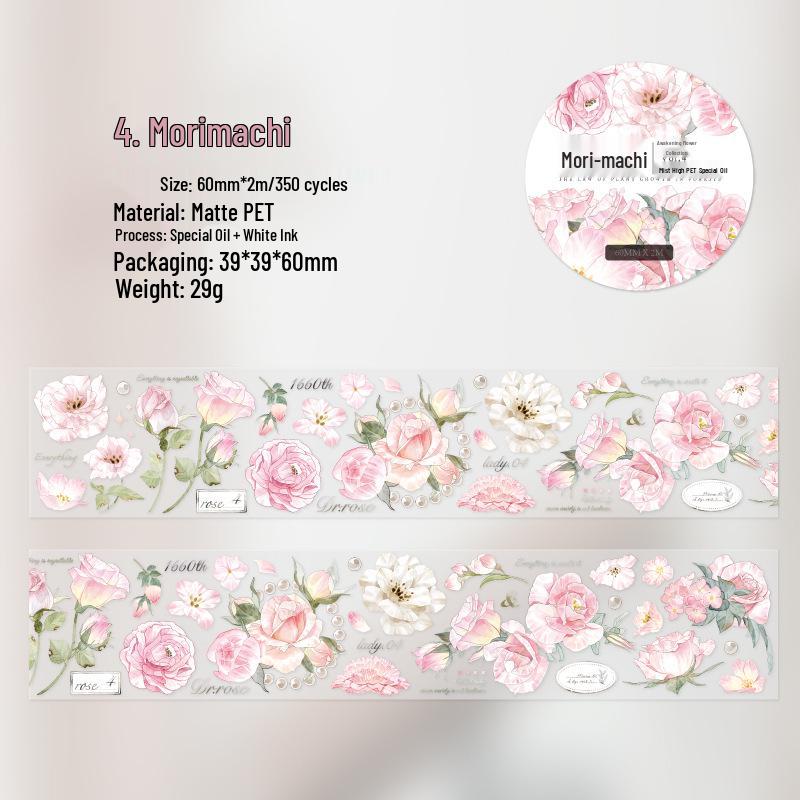 

Коллекция «Сумеречное пробуждение»: Ретро Цветочная Иллюстрация Декоративная Лента для DIY