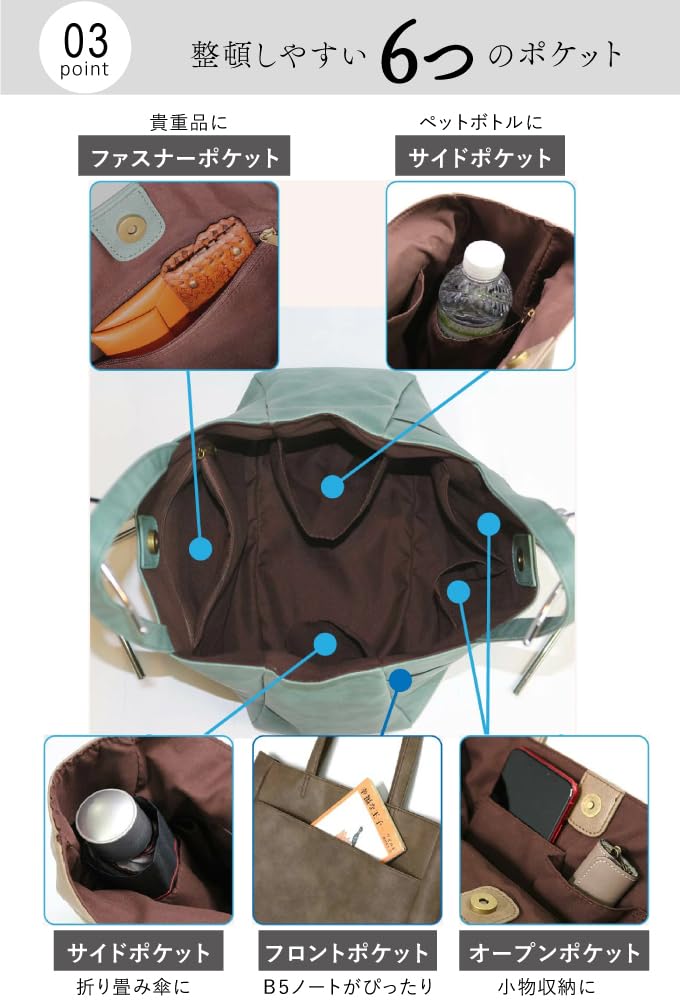 ERK A4 Tote Bag, Women's, Blue, Lightweight, Business, Simple Design, 249 BLUE