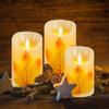 AnnTec LED Candle Light, Autumn Leaves, 3-Piece Set, Flickers Like a Real Flame, Warm Light, Flameless, Safe, Energy-Saving, Includes Remote Control,