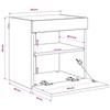 TV Wall Cabinet with LED Black Oak Effect 40 X 30 X 40 Cm