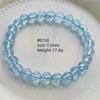Natürlicher Blauer Topas Klare Runde Perlen Trendiges Unisex Armband Schmuck Party Geschenk 7mm 8mm AAAAAA