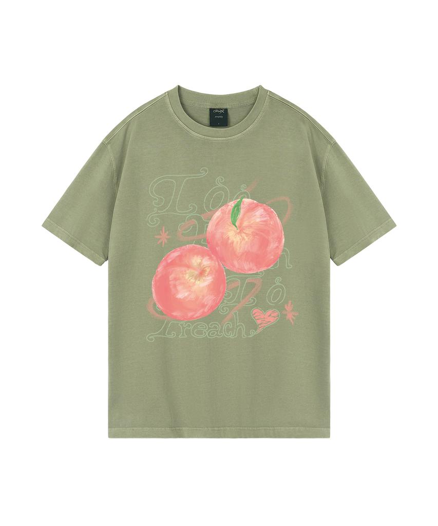 WILDROCK Hollysheesh Too Peach Pigment Oversized Short Sleeve T-Shirt_6 Colors (Crop Included) (Type A)
