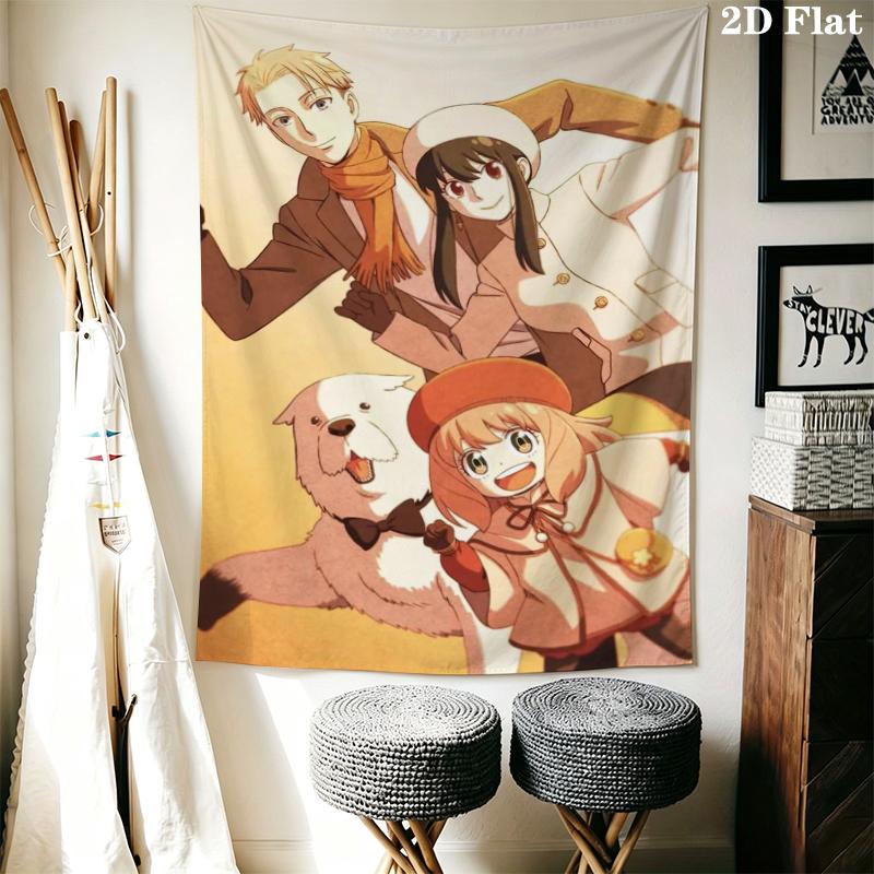 SPY×FAMILY Wall Tapestry Aesthetic Wall Hanging Printed Fabric Blanket Decorative Tapestries for Bedroom Living Room Home Decor