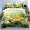 Ducklings Pond Decorative Artwork Set Soft Comfortable Duvet Cover Bedding Set Included 1*Duvet Cover & 2*Pillowcases, Gift