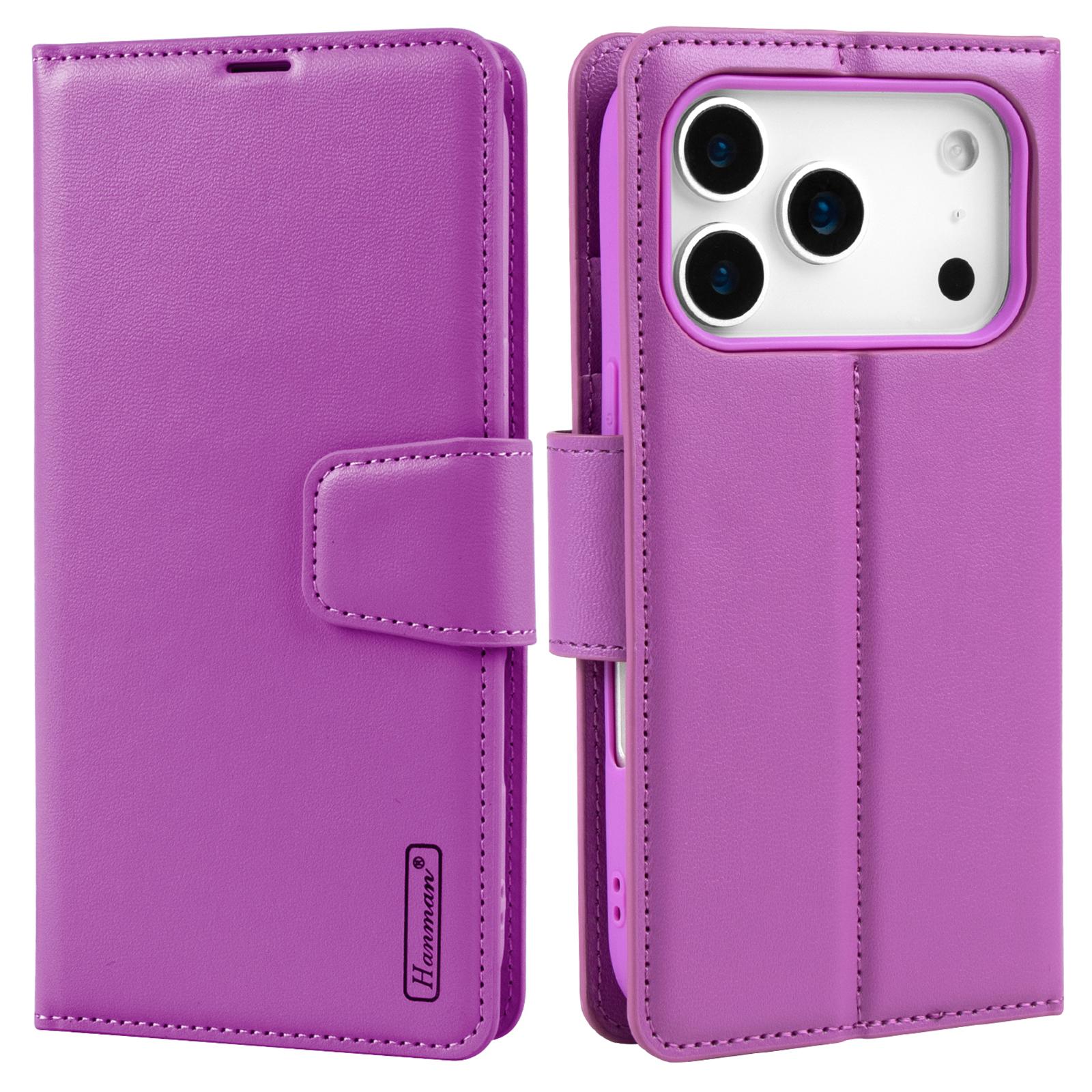 

HANMAN Mill Series for iPhone 17 Pro Max Case Wallet Stand PU Leather Phone Cover