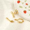 2Pcs Sport Connector Charms Cubic Zirconia Pendants Pickleball Paddle Golf Club 304 Stainless Steel 18k Gold Plated DIY Necklace