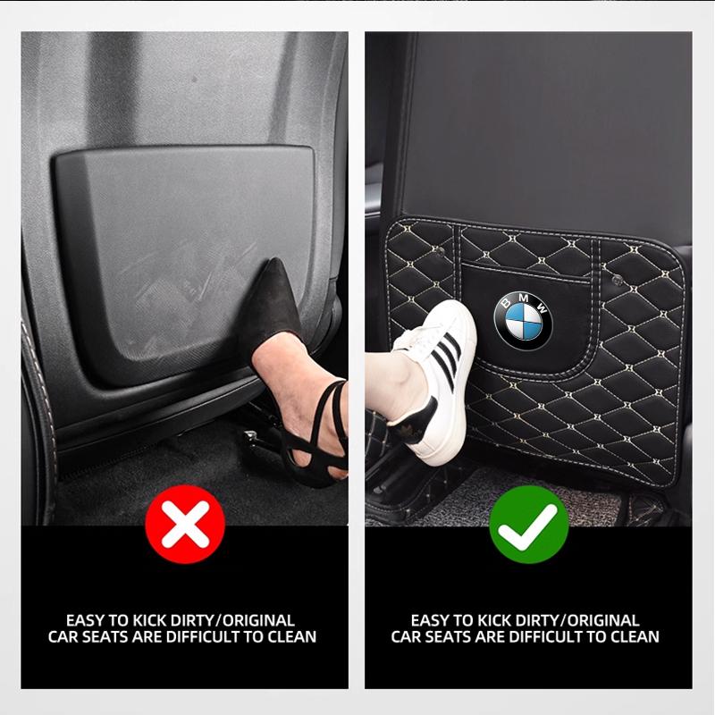 XSHTP1 Car Anti-Kick Mats Auto Seat Back Protector Cover Anti Kick Pad For BMW X1 X2 X3 X5 X4 X6 X7 G30 G20 G12 F40 F30 F20 F10 F34 F07