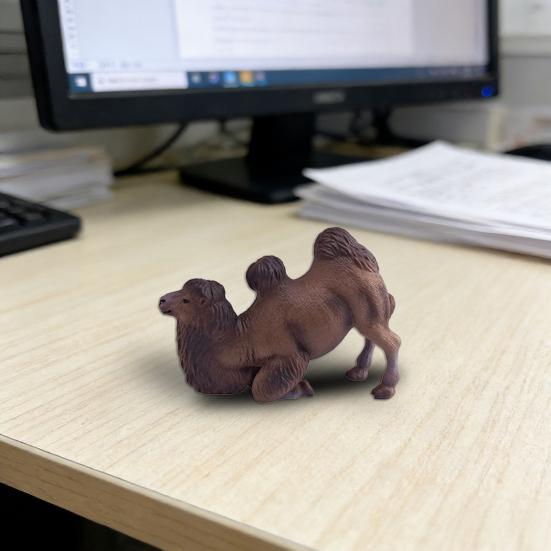 Simulation Camel Model Standing Kneeling Single Two Humped Camel Figurine Miniature Desert Animal Educational Toy Collectible Decoration