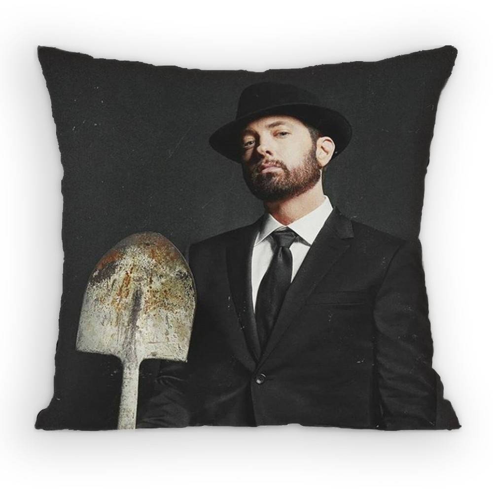 Rapper Singer EEminem Pillow Case Antidustmite Pillowcase Invisible Zipper Silky Short Plush Sofa Cushion Cover