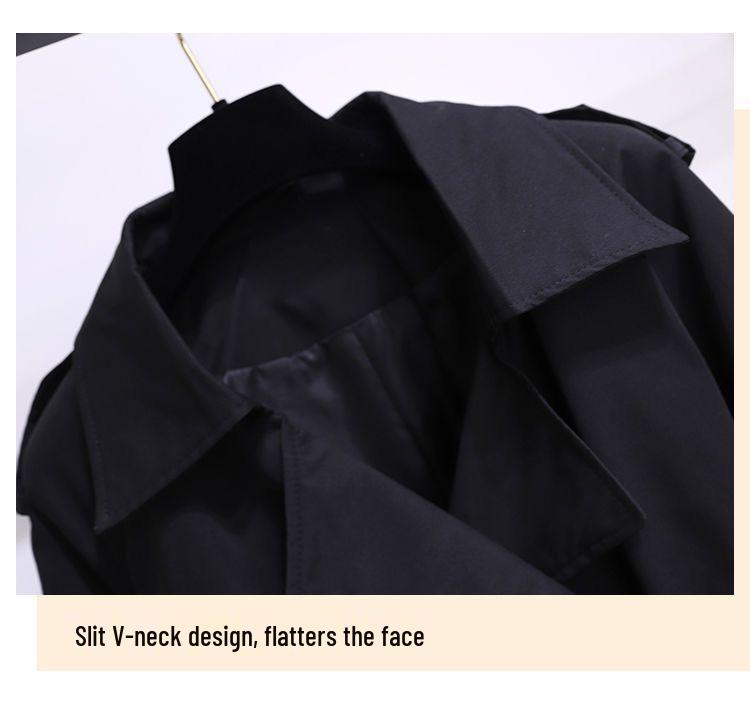 British Style Cotton Trench Coat - Women's Trendy Spring/Autumn Mid-Length, Petite, Slimming, 2025 Collection.