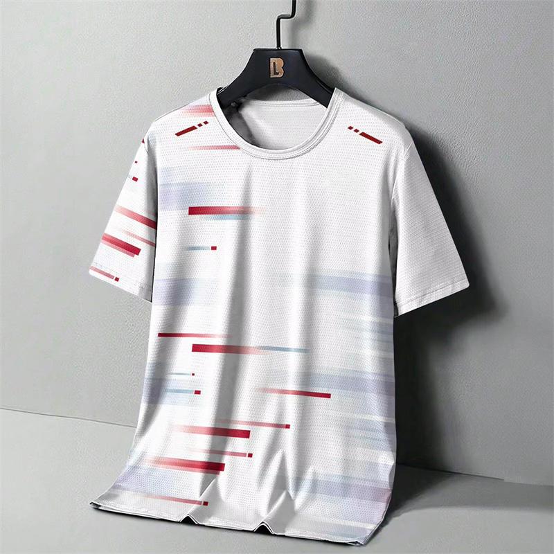 Simple Fashion Striped Graphic T Shirts  Summer Casual Short Sleeve 3D Printed O Neck T-shirts Loose Breathable Fitness Tees