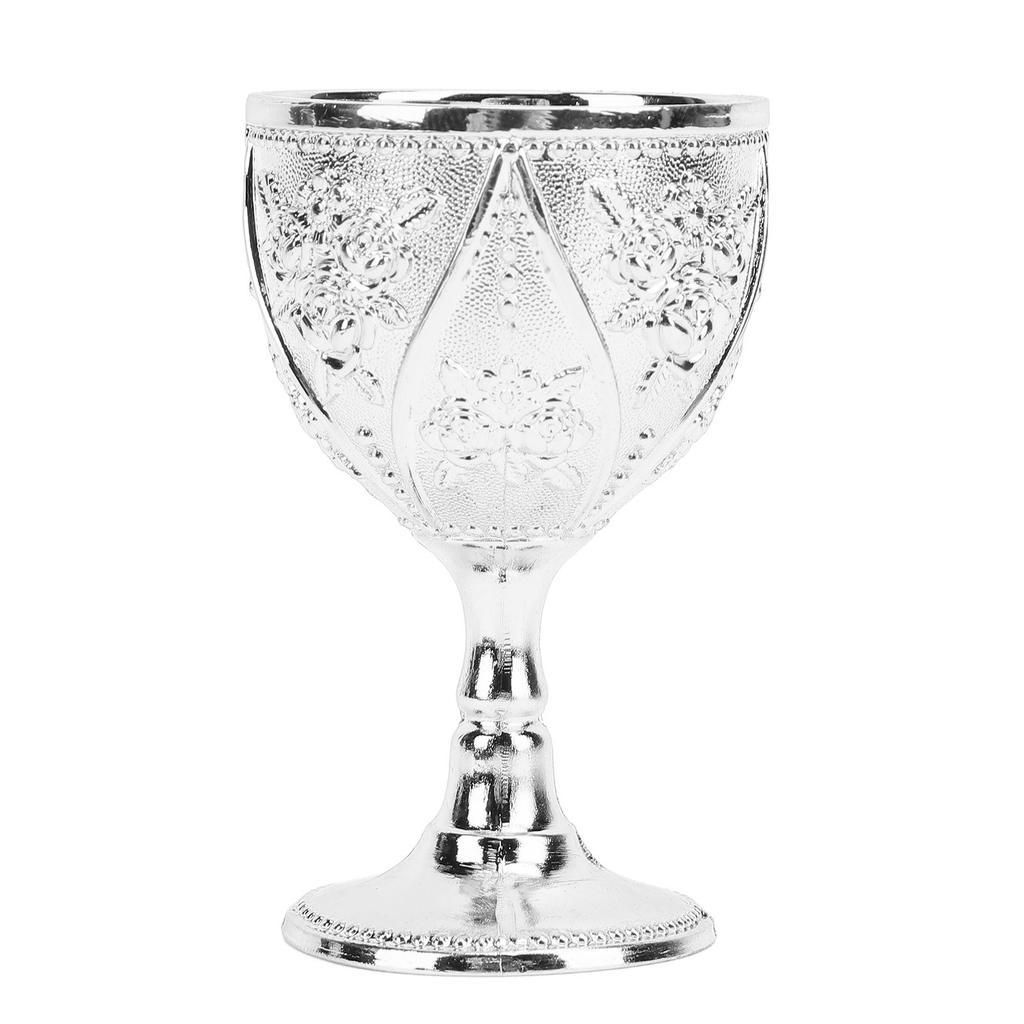 30ml Metal Wine Glass Carved Rose Embossed Goblet Ornament for Home Bar Travel Wedding Party