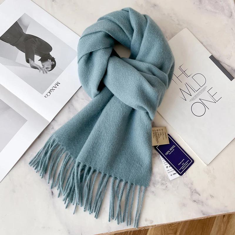 Winter Narrow Scarf 28 Color 100% Wool Scarf Hot Selling Solid Color Scarf Men's and Women's Universal Warm and Cold Proof Scarf