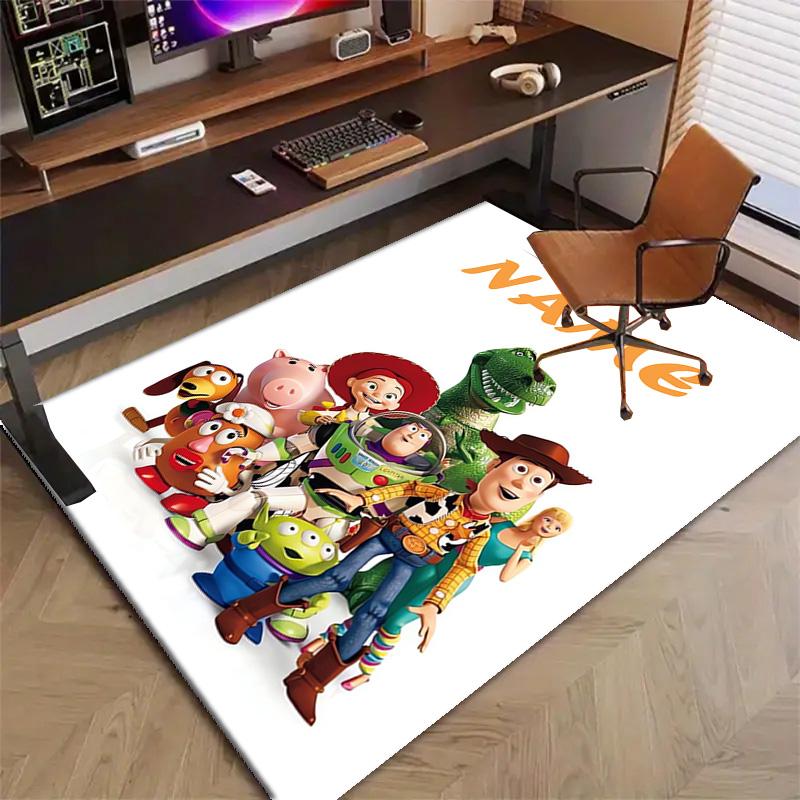 Custom Toy Story Mat Personalized Name, Polyester Washable Indoor Entryway Rug, Gift for Christmas, Easter, Thanksgiving Day