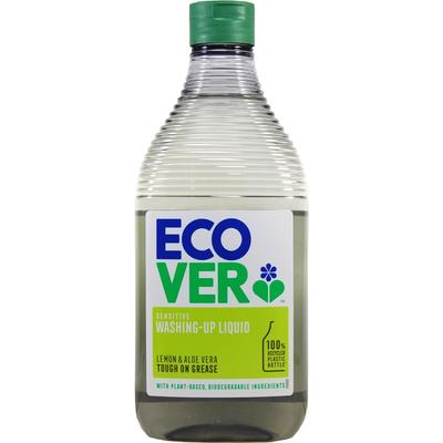 Ecover Płyn do mycia naczyń Cytrynowy 450ml Delikatny dla dziecka Mycie naczyń Kuchnia Kuchnia Olej Trudne Ręce Detergent, Zapach, ecover, Ręce, Roślinny, Detergent,