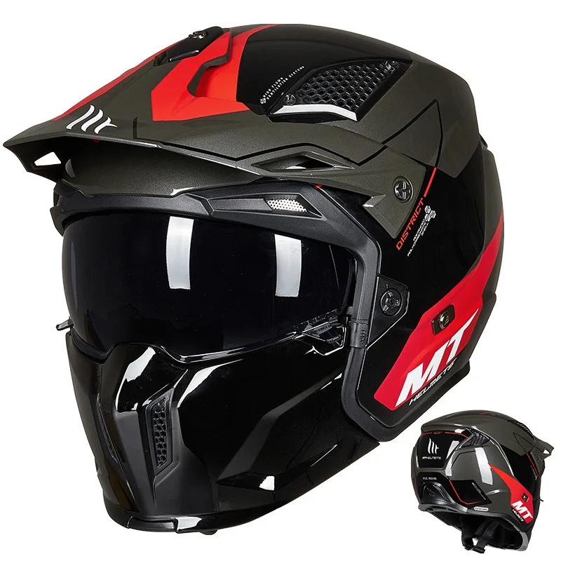 

Cool MT Street fighter Full Face Helmet Motorcycle Modular Motocross DOT ECE Approved MT Personality Changeable Moto Helmets