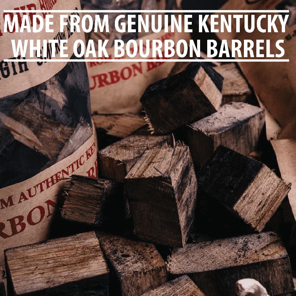 Bourbon Barrel Wood Chunks Smoker Chips Unique Flavor Eco-Friendly Grilling BBQ Enhancer Made from Kentucky White Oak 2 Lbs