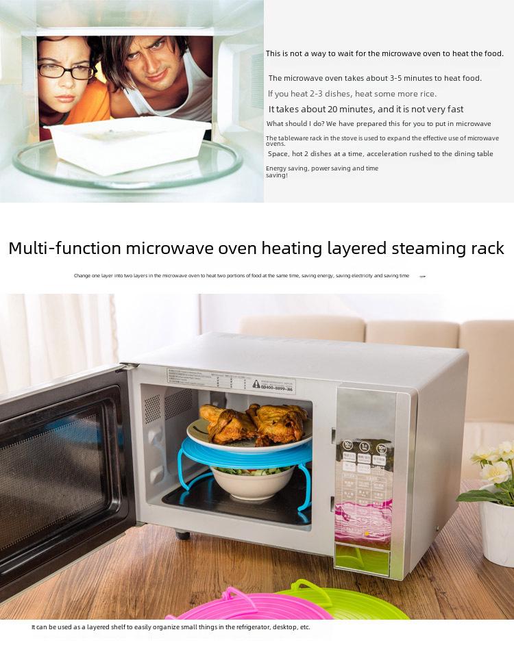 Multifunctional Double-Layer Microwave Steam Tray and Insulation Mat