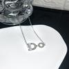 Personligt Kalla Vinden Bokstavshalsband Fullt Av Diamanter Lätt Lyx Fransk Nischad Designkänsla Nyckelbenskedja Högkänsliga Accessoarer