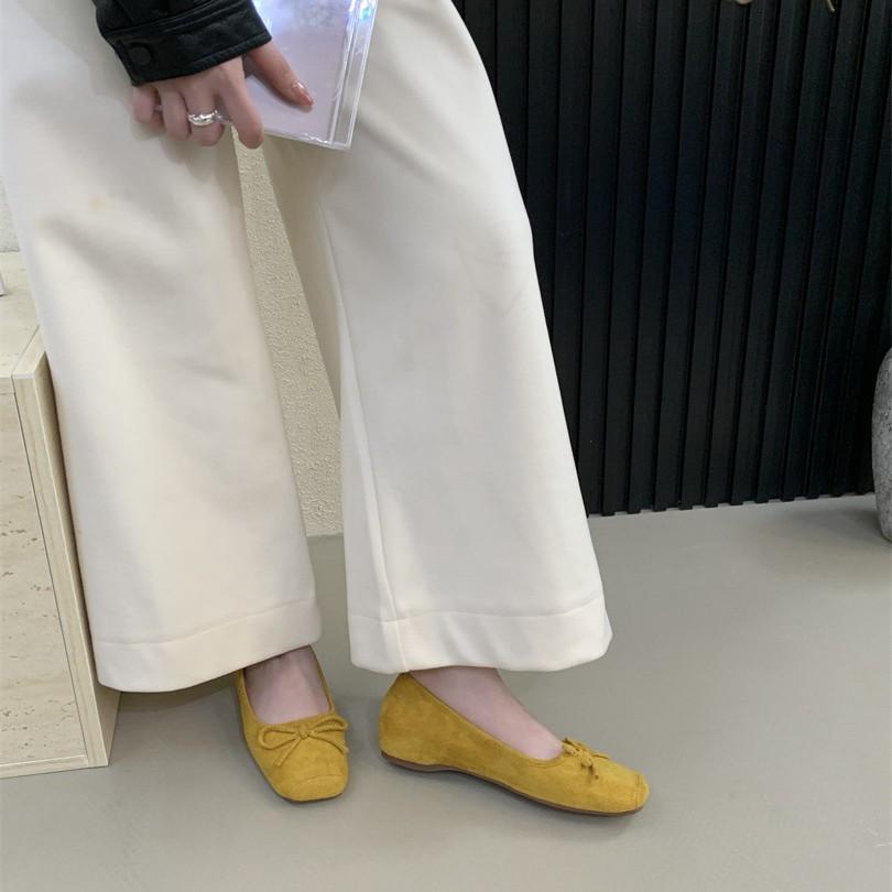 Shoes Women's Shoes French Single Shoes Bow Flat Bottom Shallow Mouth New Gentle Spring Pedal