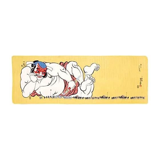 Yamamoto Jin Shoten Ukiyo-e Double Gauze Tenugui Asahina Kobitojima Yu (Kuniyoshi) Glasses Cloth Smartphone Wiper Microfiber Made in Japan