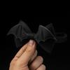 Black Halloween Cravat PU Leather Men Necktie Simple Bat Bow Tie  Cosplay