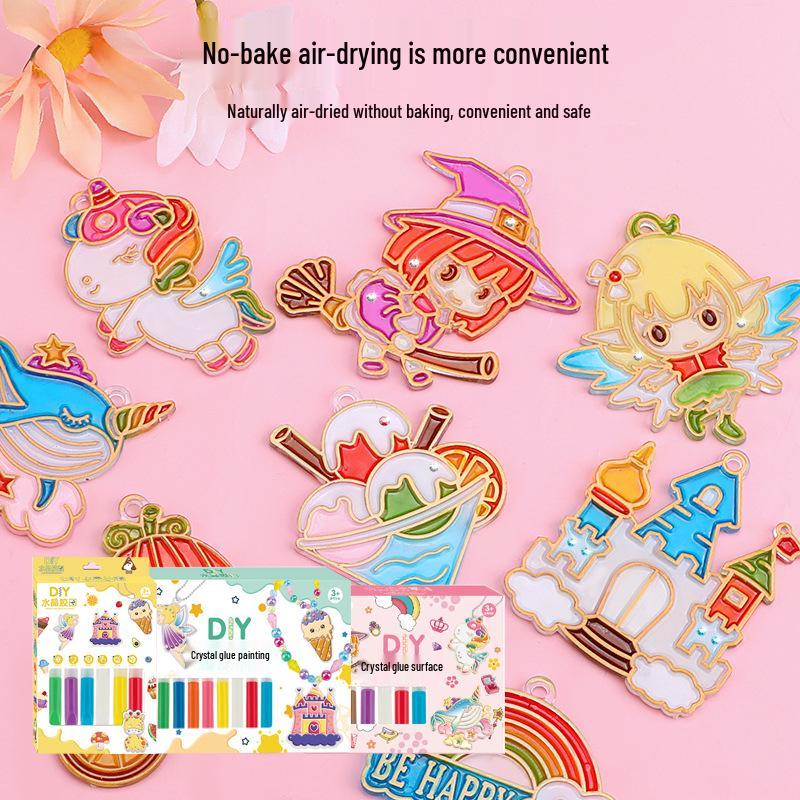 

Детский набор для рисования цветным клеем-кристаллом своими руками - Креативный, не требующий запекания, образовательный художественный набор