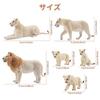 TOYMANY 6-Piece Lion Figure Set, White Lion Figures, Wildlife Models for Parents and Children, Realistic Animal Models for Home and Family Use,