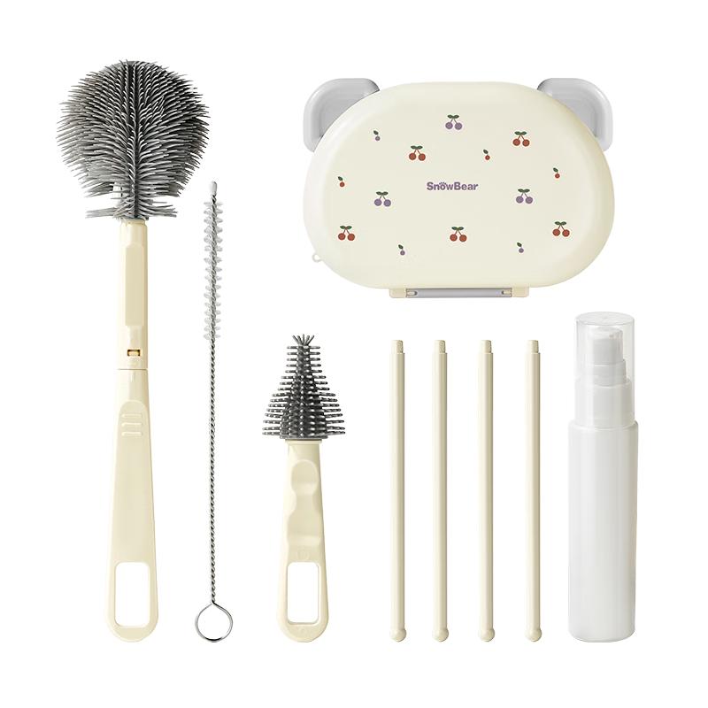 SnowBear Portable Silicone Baby Bottle Brush Set