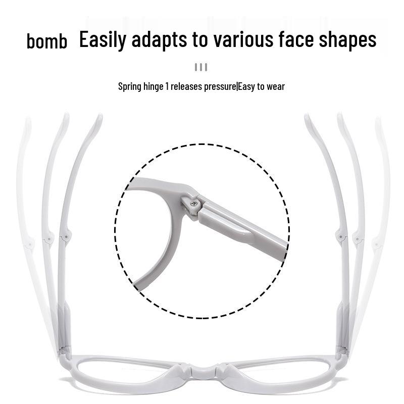 Portable HD Foldable Reading Glasses for Seniors with Anti-Blue Light & Spring Hinges