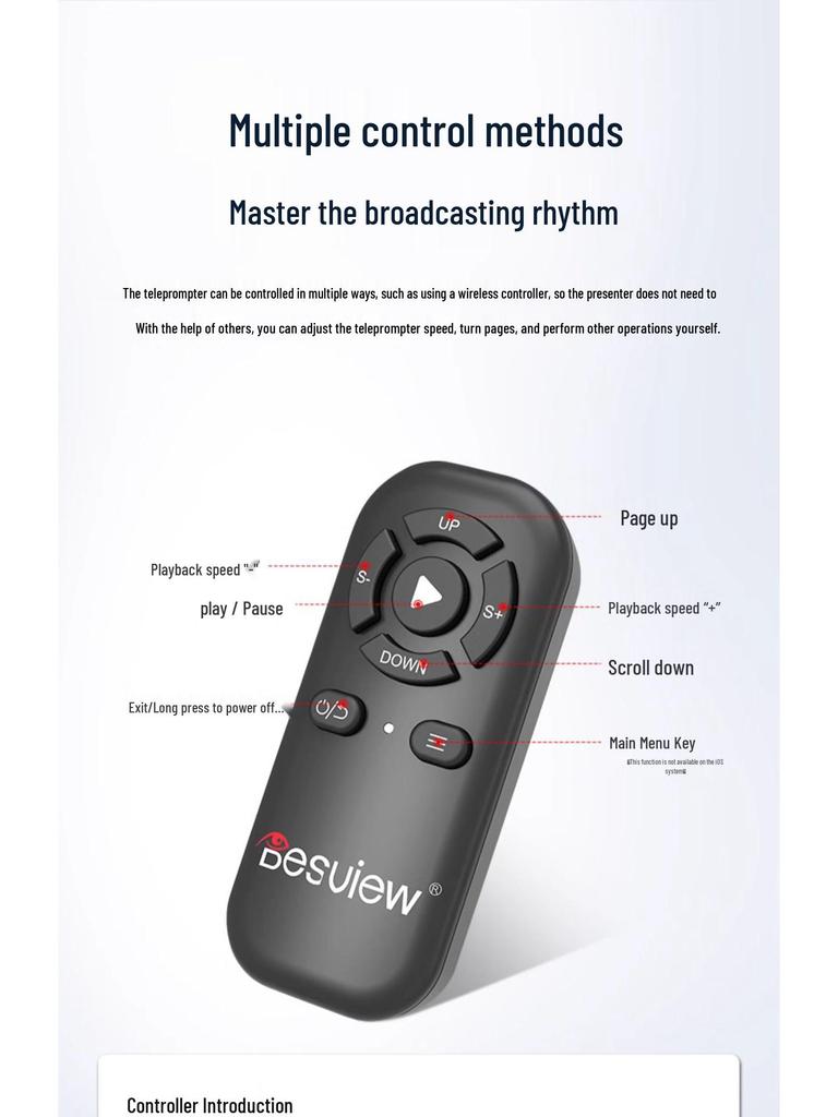 Baishiyue T20 Teleprompter: Large Screen for Live Broadcast, Recording, Speech, and Streaming.