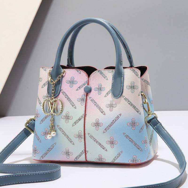 2 Новая высококачественная весенне-летняя цветная сумка-почтальон с принтом, большая вместимость, нишевая, легкая роскошь, модная, универсальная сумка через плечо