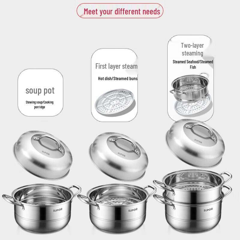 Supor 3-Layer 304 Stainless Steel Steamer Pot