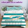 Miami Dolphins Pattern Bedding Quilt Set Quilt Cover Pillowcase Home Decoration Birthday Gift (1 * duvet cover + 2 * pillowcase, without core)