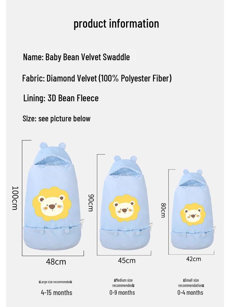 Autumn/Winter Thickened Baby Sleeping Bag: Newborn Swaddle, Anti-Startle & Anti-Kick Blanket for Constant Temperature