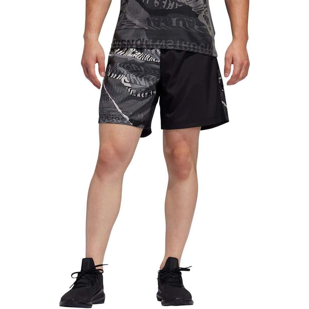 Adidas Moisture-Wicking Breathable Elastic Sports Shorts Men shorts Black Gray ED9283
