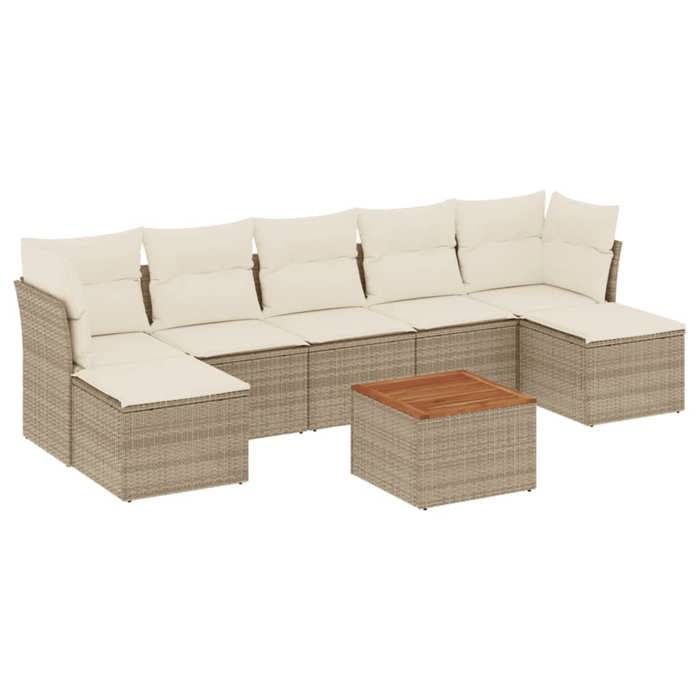VidaXL Garden Lounge Set with Cushions 8 Pcs Beige Braided Resin 3223776
