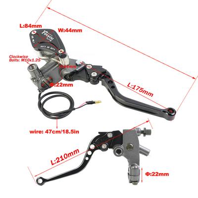 7/8" 22mm Universal Motorcycle Brake Adjust Handles Handlebars Hydraulic Clutch Master Cylinder Levers For Honda Yamaha Msx125
