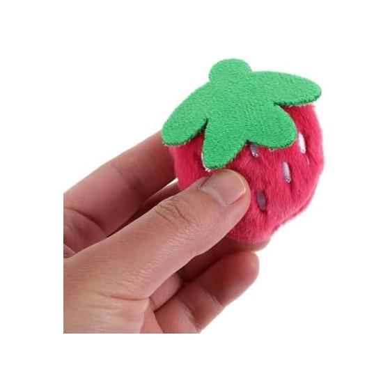DOITOOL Hair Clip, Bangs Clip, Strawberry [Set of 2] Non-marking Hair Clip, Stuffed Toy, Strawberry Hairpin, Fluffy Hair Ornament, Face Wash, Makeup,