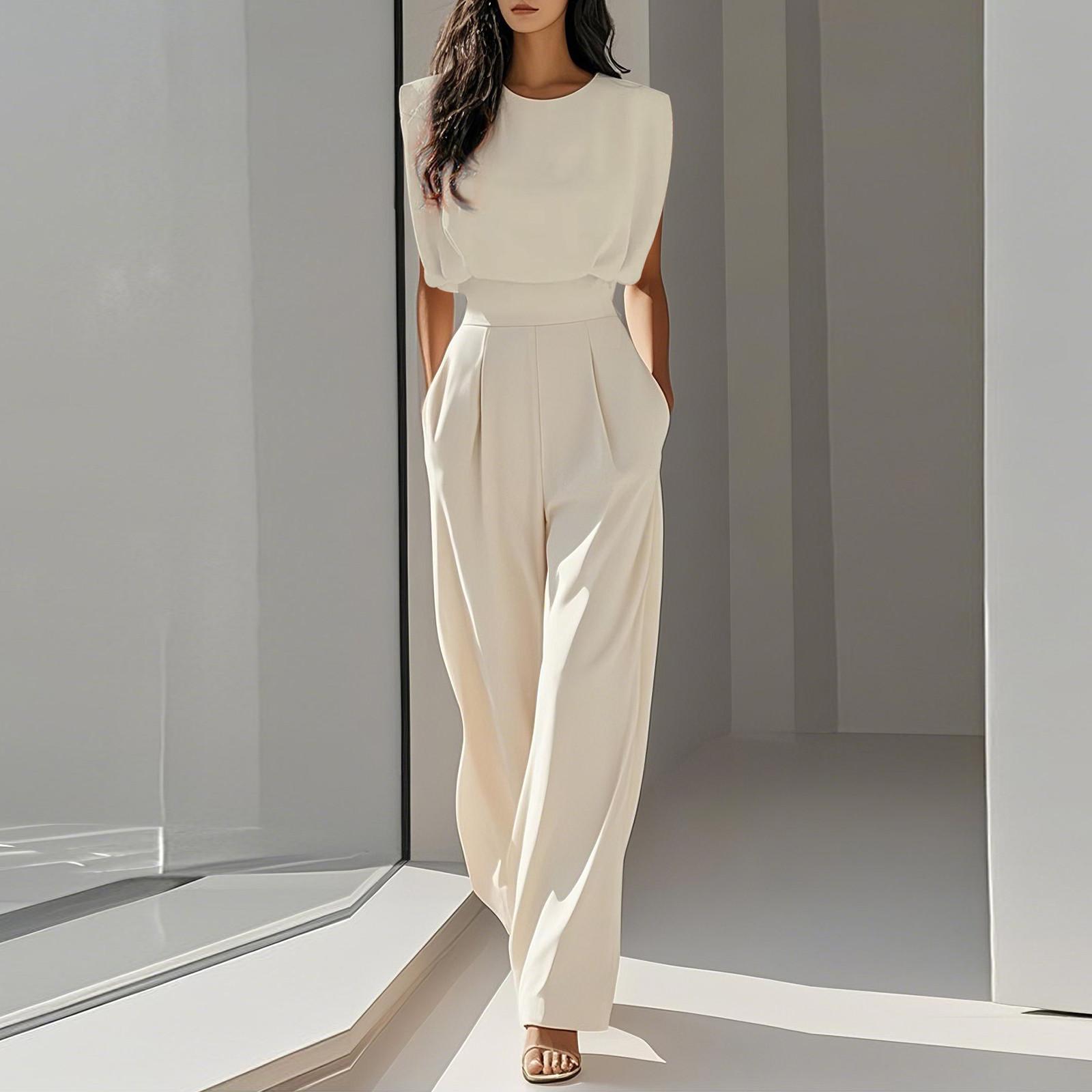 

Женский модный комбинезон Dry Temperament Sister Style Color Waist Thin L бежевый