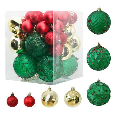 36 Stück Weihnachtskugeln Ornamente Bruchsichere Plastikkugeln Weihnachtsbaumschmuck mit Aufhängeschlaufe für Weihnachtsbaum Hochzeit Feiertags-Partydeko